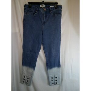 William Rast Jeans Size 30 High Rise Ankle Dip Dye Cuff Detail Denim 33x27